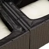  14 részes fekete polyrattan kerti ülőgarnitúra párnákkal