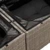  13 részes szürke polyrattan kerti ülőgarnitúra párnákkal