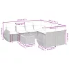 9 részes bézs polyrattan kerti ülőgarnitúra párnákkal