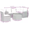  6 részes bézs polyrattan kerti ülőgarnitúra párnával