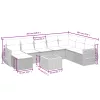  9 részes szürke polyrattan kerti ülőgarnitúra párnákkal