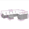  10 részes bézs polyrattan kerti ülőgarnitúra párnával