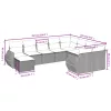  10 részes bézs polyrattan kerti ülőgarnitúra párnával
