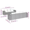  8 részes szürke polyrattan kerti ülőgarnitúra párnákkal