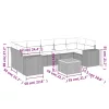  8 részes fekete polyrattan kerti ülőgarnitúra párnákkal