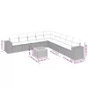  10 részes szürke polyrattan kerti ülőgarnitúra párnákkal