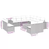  12 részes bézs polyrattan kerti ülőgarnitúra párnákkal