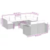  10 részes bézs polyrattan kerti ülőgarnitúra párnával