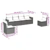  6 részes bézs polyrattan kerti ülőgarnitúra párnával