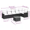  7 részes szürke polyrattan kerti ülőgarnitúra párnákkal