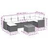  8 részes bézs polyrattan kerti ülőgarnitúra párnával
