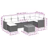  8 részes szürke polyrattan kerti ülőgarnitúra párnákkal