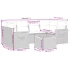  7 részes fekete polyrattan kerti ülőgarnitúra párnával