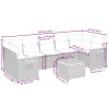 8 részes szürke polyrattan kerti ülőgarnitúra párnákkal
