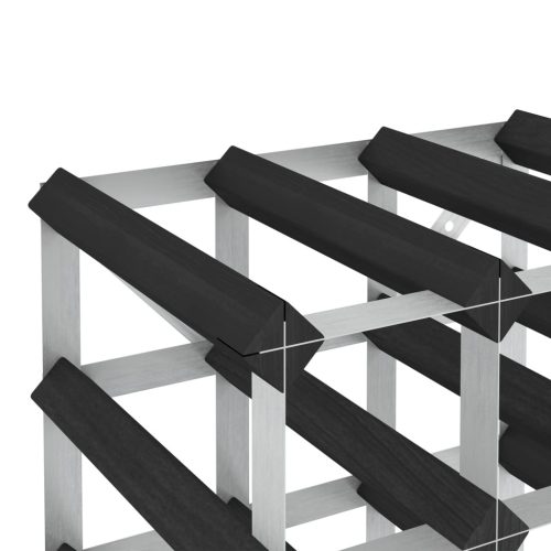  fekete tömör fenyőfa bortartó állvány 12 palackhoz