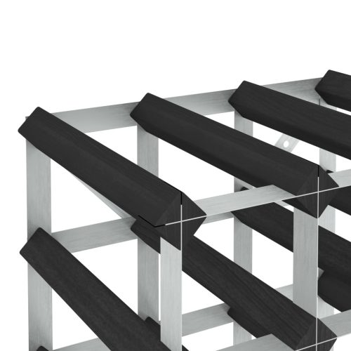  fekete tömör fenyőfa bortartó állvány 72 palackhoz