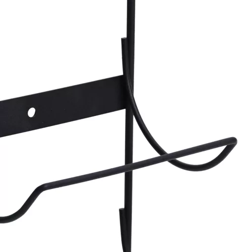  falra szerelhető fekete vas 5 palackos bortartó állvány