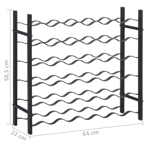 fekete vas bortartó állvány 36 palacknak