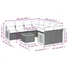  9 részes szürke polyrattan kerti ülőgarnitúra párnákkal
