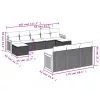  10 részes bézs polyrattan kerti ülőgarnitúra párnával