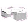  10 részes fekete polyrattan kerti ülőgarnitúra párnákkal