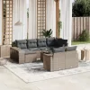  11 részes szürke polyrattan kerti ülőgarnitúra párnákkal