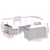  11 részes világosszürke polyrattan kerti ülőgarnitúra párnákkal