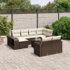  11 részes barna polyrattan kerti ülőgarnitúra párnákkal
