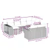 11 részes barna polyrattan kerti ülőgarnitúra párnákkal