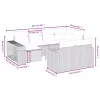  11 részes fekete polyrattan kerti ülőgarnitúra párnákkal