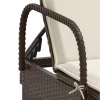  2 db barna polyrattan napozóágy párnával