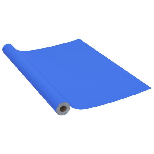  magasfényű kék öntapadó PVC bútorfólia 500 x 90 cm