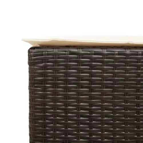  9 részes barna polyrattan kerti bárszett párnákkal