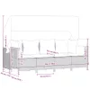  5 részes fekete polyrattan kerti kanapészett párnákkal