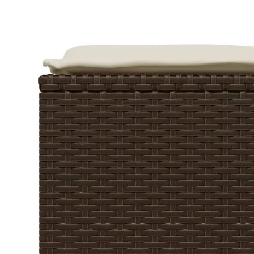  5 részes barna polyrattan kerti ülőgarnitúra párnával