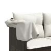  5 részes barna polyrattan kerti ülőgarnitúra párnával