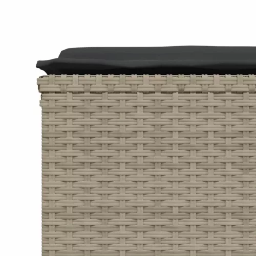  5 részes világosszürke polyrattan kerti ülőgarnitúra párnákkal
