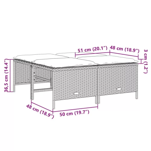  5 részes világosszürke polyrattan kerti ülőgarnitúra párnákkal
