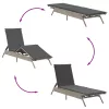  2 db világosszürke polyrattan napozóágy párnával
