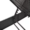  2 db fekete polyrattan napozóágy párnával