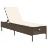  2 db barna polyrattan napozóágy párnával
