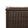  2 db barna polyrattan napozóágy párnával