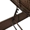  2 db barna polyrattan napozóágy párnával