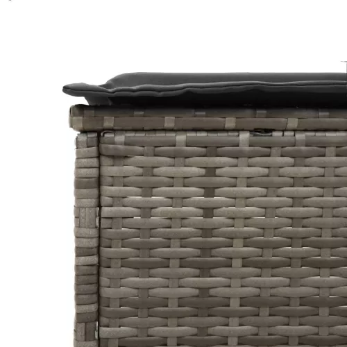  2 db világosszürke polyrattan napozóágy párnával