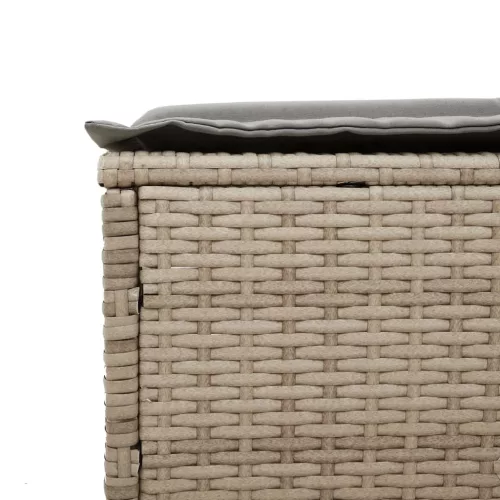  2 db bézs polyrattan napozóágy párnával