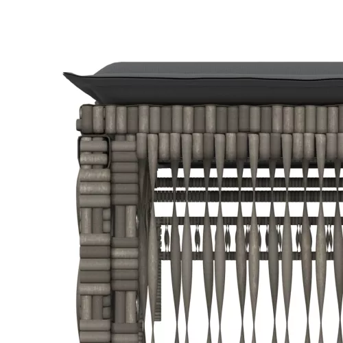  2 db világosszürke polyrattan napozóágy párnával