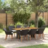  9 darabos kerti étkezőszett fekete polyrattan