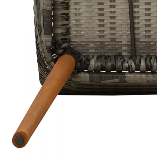  7 Darabos Kerti Étkezőszett Szürke Poli Rattan