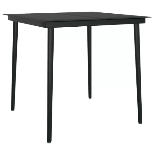  5 Részes Kert Étkező Készlet Fekete Polyrattan