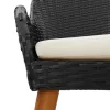  5 Részes Kert Étkező Készlet Fekete Polyrattan